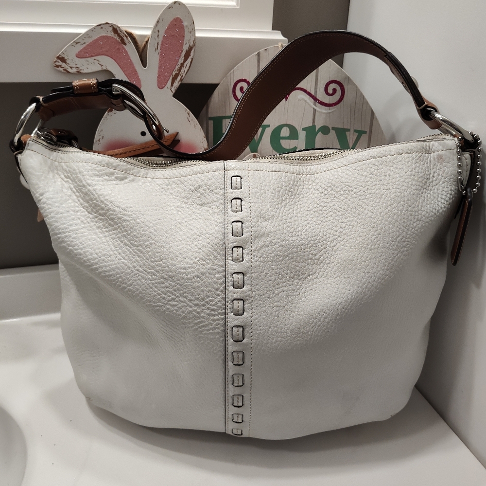 Vintage GUC Coach Soho Hobo Dinky Slouch Pebbled Leather Hobo Satchel Bag, 🤍 - Picture 5 of 16